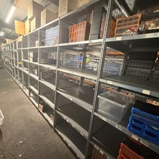 Job Lot Used Schaefer R3000 Steel Shortspan Shelving 24 x Frames & 110 Shelves