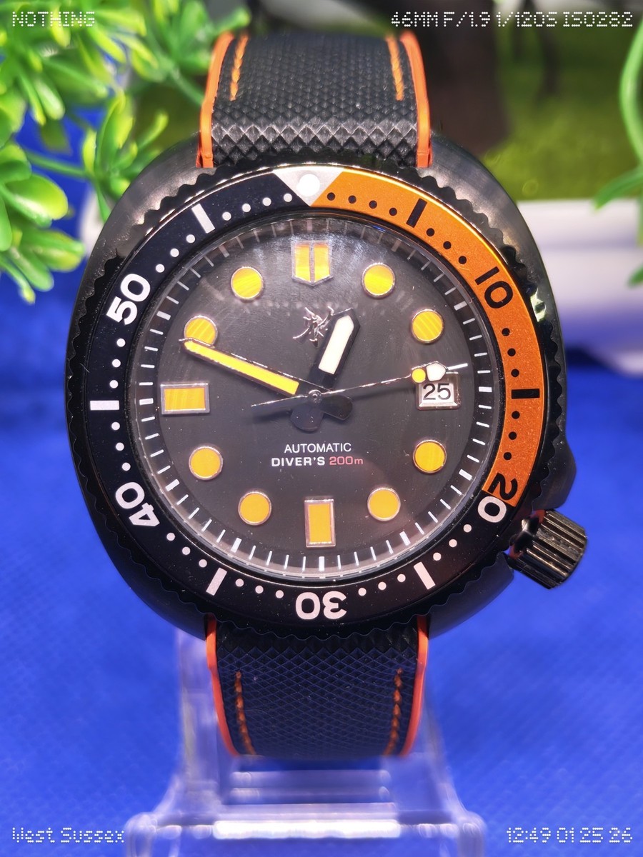 Custom Build Seiko TMI NH35 Mod Watch - “The Black Turtle