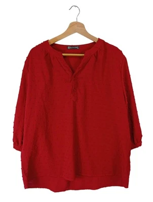 BEQUEMER LADEN Blouse à enfiler Dames Blouse T EU 44 rouge style décontracté - Photo 1/4