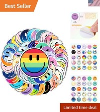 50PCS Smile Face Stickers, Waterproof PVC Stickers