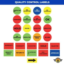 StickerJet OSHA Quality Control Labels – 500/Roll Paper Stickers for Warehouse