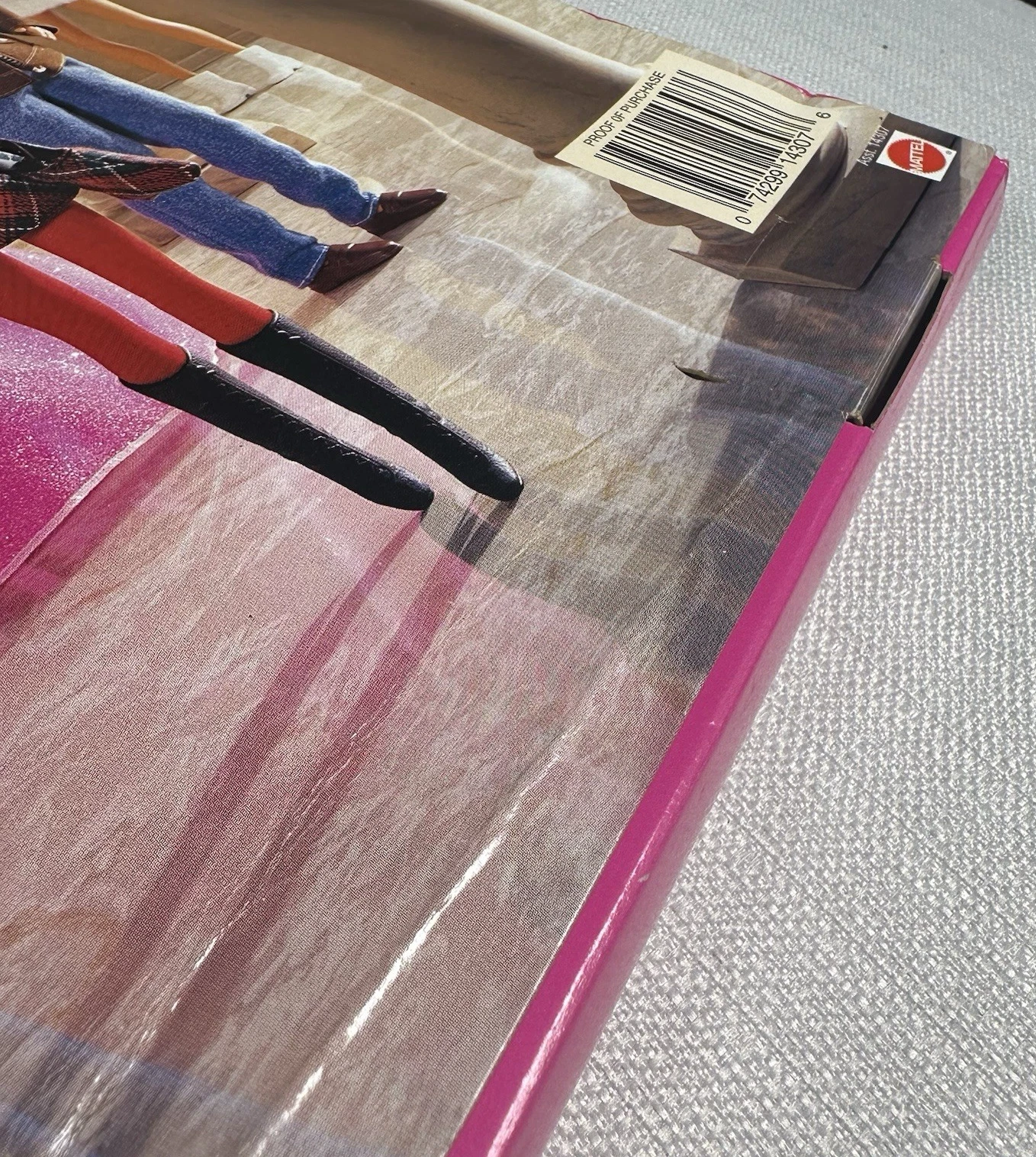 VETEMENTS Vintage 1995 Barbie Fashion Avenue Deluxe abito rosa scintillante con pelliccia #14307 nuovo con scatola