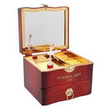 Girls Vintage Musical Jewellery Box with Ballerina Jewelry Storage Case with ...