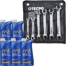 MANNOL BREMSSFLÜSSIGKEIT 5 LITER DOT4 BRAKE FLUID + TECPO BREMSLEITUNGSSCHLÜSSEL