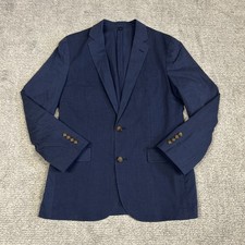 J Crew Ludlow Blazer Mens 36S Navy Blue Somelos Lightweight Sport Coat Jacket