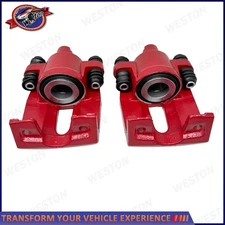 2 Pcs Red Rear Brake Calipers w/ Bracket New For Ford F-150 2004- 2009 2010 2011