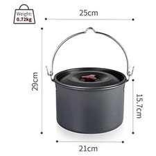 Leicht tragbarer 4L Aluminium H?ngetopf Ideal f��r Outdoor Kochen Abenteuer – Bild 7