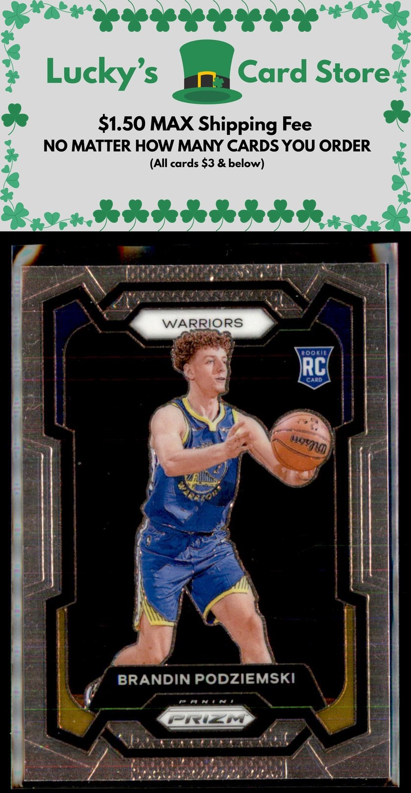 2023-24 Panini Prizm #147 Brandin Podziemski Rookie