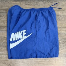 Vintage 90s Nike Mens Nylon Shorts Size XL Light Blue Big Check Back Logo B21