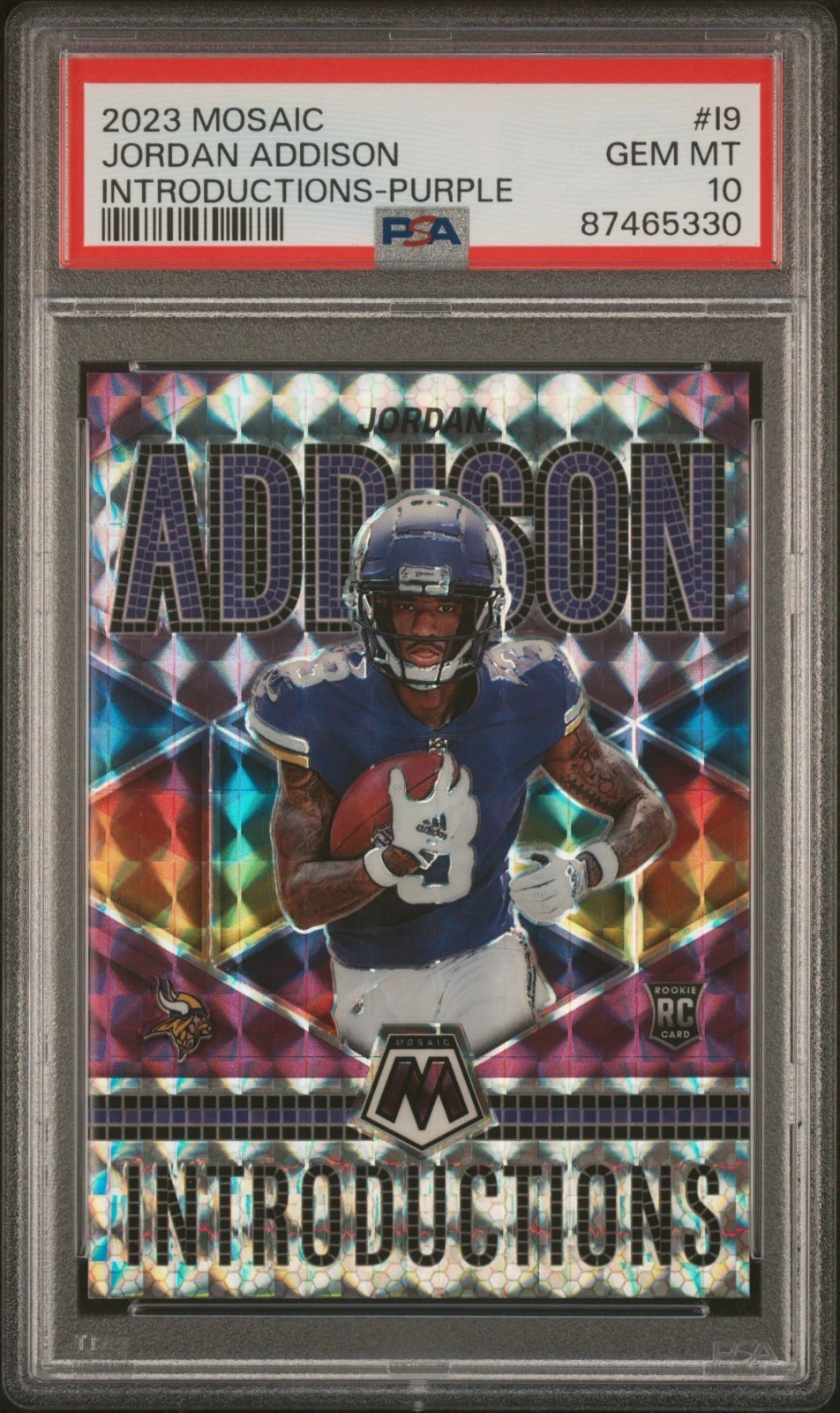 Jordan Addison Panini Mosaic Introductions #I9 Purple