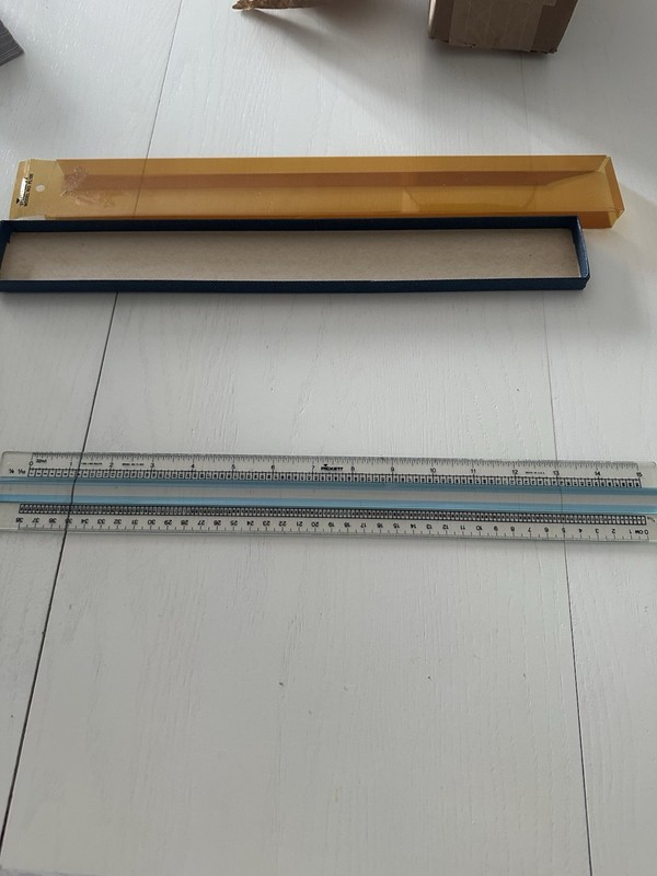 Vintage Pickett Model FL100 Ruler Plastic 15" Fine Line Rule Tool