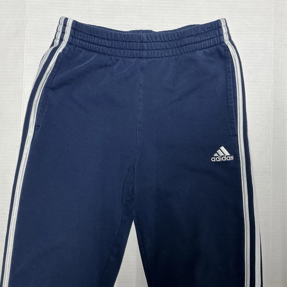 Pantalón Adidas Niños Corredores Jóvenes Talla-L 14/16 Atlético Cintura Elástica 3 Rayas Azul Marino Foto 3 de 4