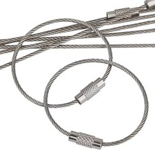 Pawfly 5 Inch Wire Keychain Cable Large Stainless Steel Key Ring 2 pack