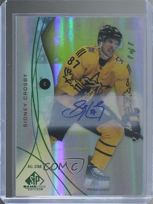 2024-25 Upper Deck SP Game Used All-Stars Green 1/1 Sidney Crosby #145 Auto 1tj3