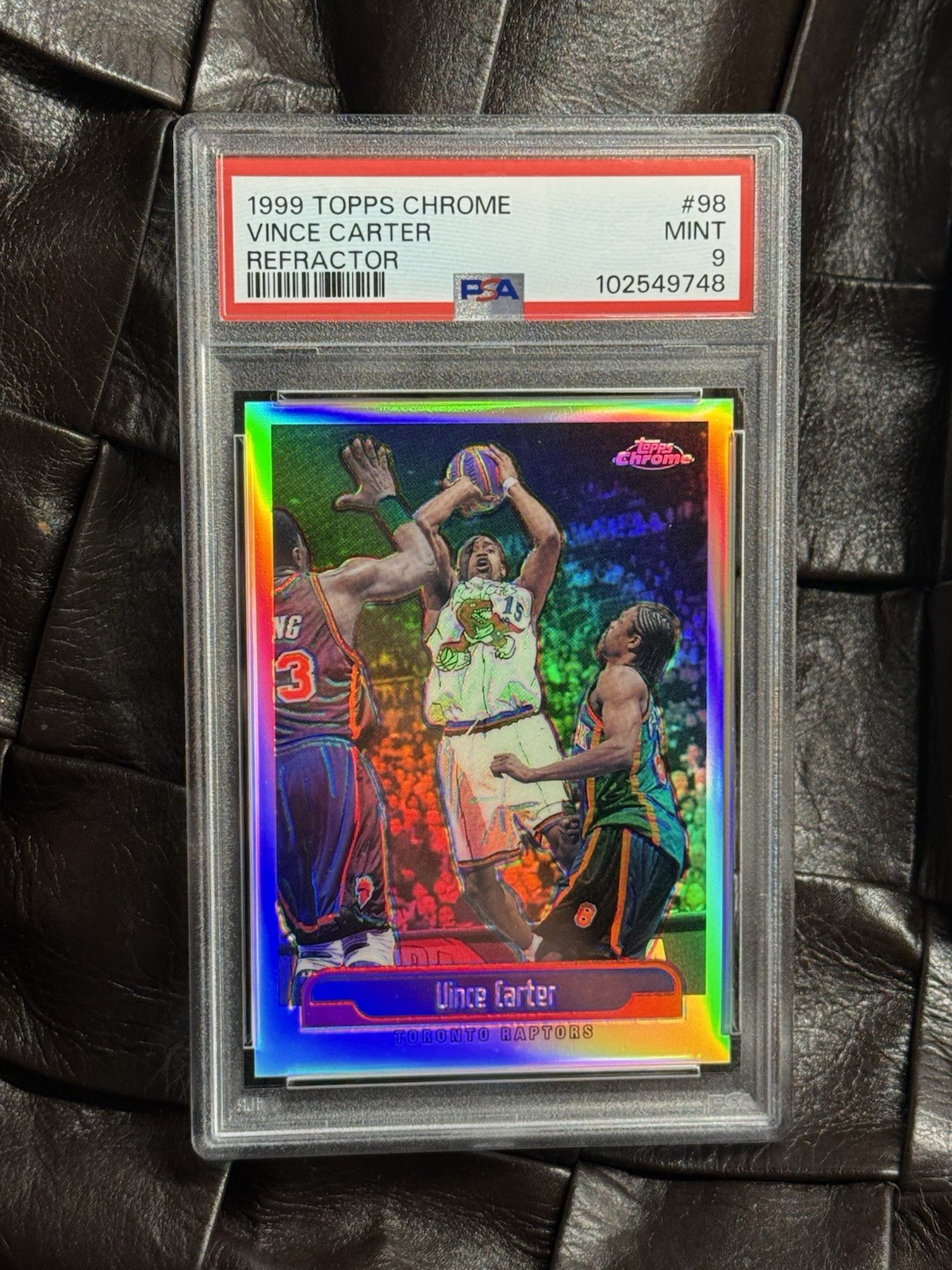 1999 Topps Chrome VINCE CARTER REFRACTOR #98 ~PSA 9 Mint~ LOW POP RARE!