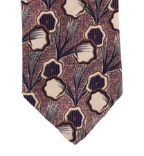 Adolfo Tie 100 Silk Floral Purples Blues Grays Creams Made in USA 56 x 4