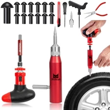 Richcat Tubeless Tire Puncture Repair Kit with Mushroom Plug, Repairs punctur...