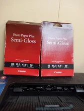 (2) Canon SG-201 4"X6" Photo Paper Plus Semi Gloss 2 Packs Of 50 Sheets New 
