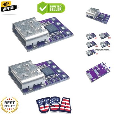 2PCs USB-C Type-C PD Trigger Module Supports PD 2.0 3.0 Output DC 5, 9, 12, 1...