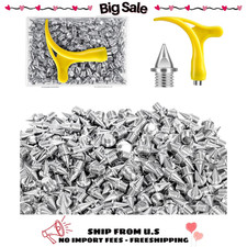 130pcs 1/4 Inch Stainless Steel Track Spikes with Wrench for Sprint Sports