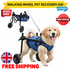 Adjustable Dog Wheelchair Walking Wheel Pet Cat Recovery Aid Car Disability UK