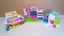 Lot of Shopkins Shoe Dazzle Store, Small Mart Store, and Food Truck More