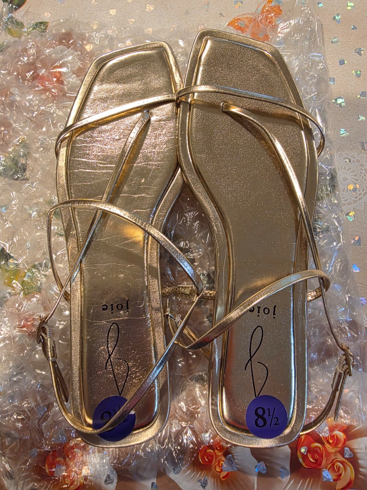 Joie Women’s Glory Gold Sandals, Size 8.5 M