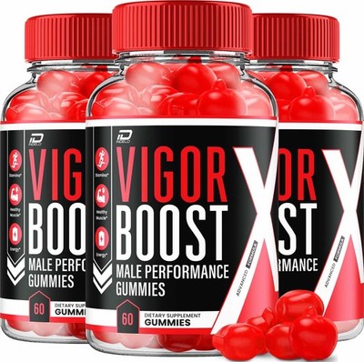 (3 Pack) Vigor Boost Gummies for Men   VigorBoost Male Gummy Natural Blend