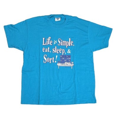 Vintage USPS Postal Worker Life Is Simple Eat Sleep & Sort T Shirt XL USA LEE 