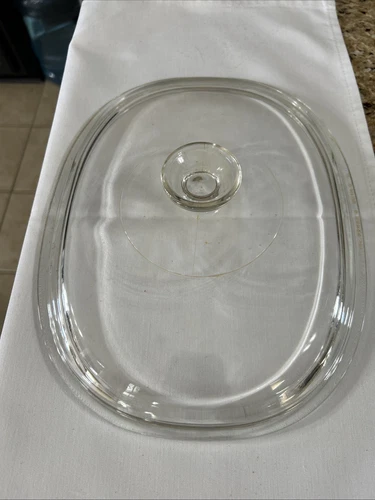 PYREX® Clear Glass Oval Shaped Lid DC 1-1/2 C-  8 1/2" x 11" CorningWare