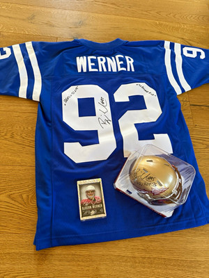 Björn Werner Trikot + FSU Mini Helmet Hall of Fame + Trading card all auto