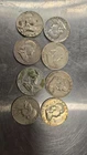 Lot of 8 Franklin Half Dollars 90% Silver $4 Face Value Coins