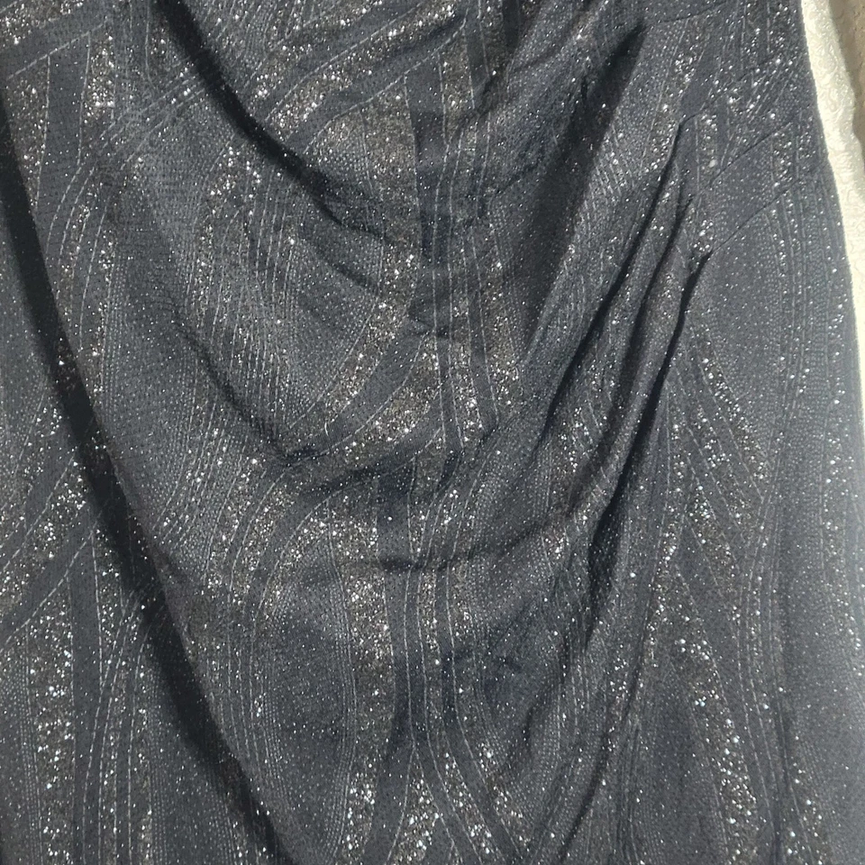 Anne Klein Women's Black Sparkly Long Sleeve Dress Size 16 - Image 2 of 4