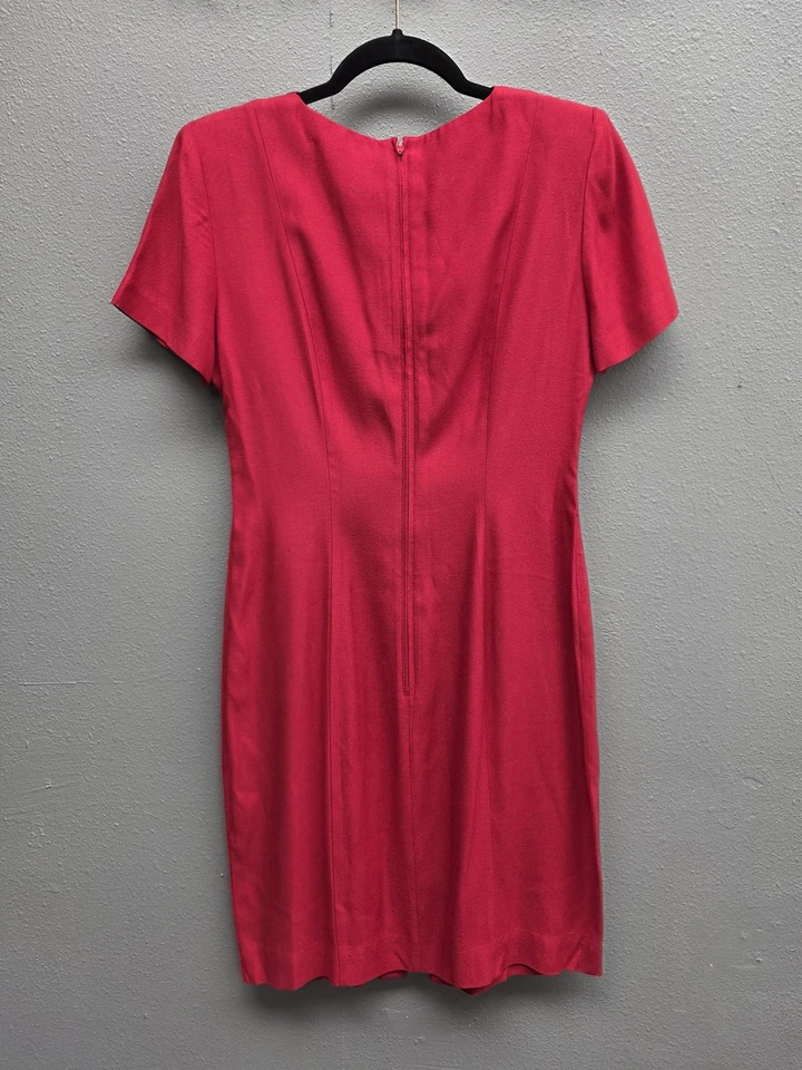 Vestido R&M Richards Mujer Pequeño Manga Corta Botón Delantero Tirantes Midi De Colección S Foto 4 de 4