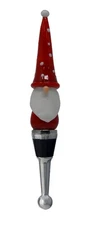 Christmas Holiday Gnome with Tall Red Hat Winter Bottle Stopper Topper