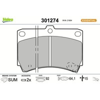 Valeo 301274 Bremsbelagsatz FüR Mazda 121 I 323 C 323 F 323 P 323 S Demio MX 3