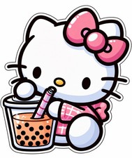 Boba Tea Hello Kitty Vinyl Sticker Laptop Mirror Tumblr Locker Boba Tea Hello Kitty Vinyl Sticker Laptop Mirror Tumblr Locker