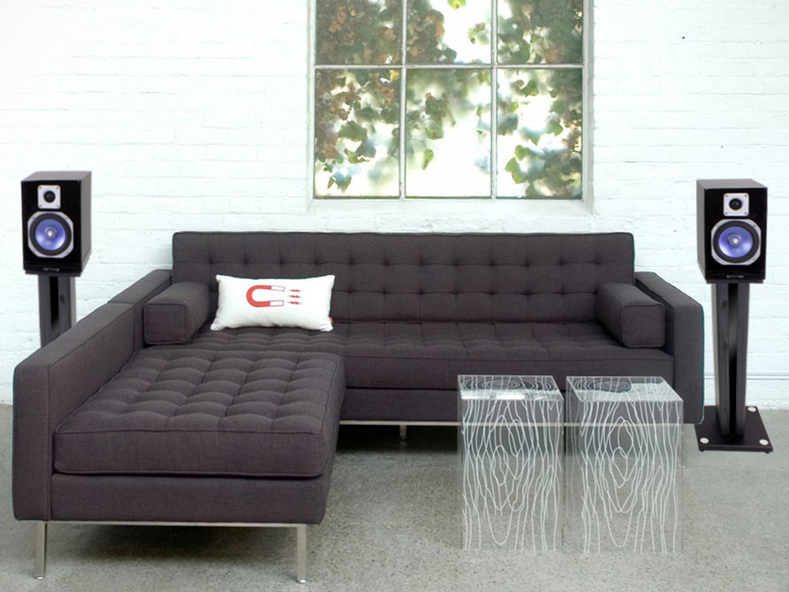 Pair 26" Bookshelf Speaker Stands For Theater Solutions B1 Bookshelf Speakers