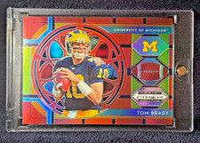 2019 DRAFT PICKS TOM BRADY STAINED GLASS RED SSP MICHIGAN NON AUTO HOF