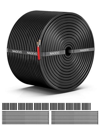 NAOEVO 16 Gauge Wire 2 Conductor Electrical Wire, 16 AWG Stranded PVC Cord, 12V