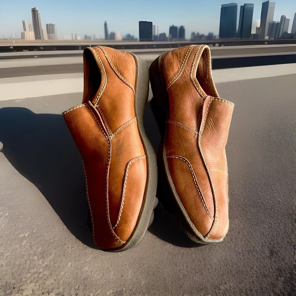 GBX MOCASINES DE CONDUCCIÓN DE CUERO GENUINO PARA HOMBRE SIN CORDONES BEIGE TOSTADO/CAQUI TALLA 10M Foto 4 de 4