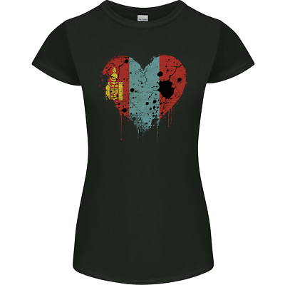 Love Mongolia Flag Mongolian Day Football Womens Petite Cut T-Shirt