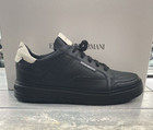 Emporio Armani Men's Sneakers Size EU 41 Black Leather (Sole 29 Cm) EA2