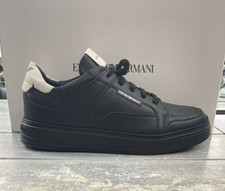 Emporio Armani Basket Man Taille Ue 41 Cuir Noir Soleil 29 CM EA2
