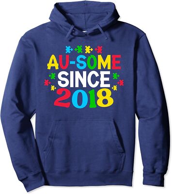 Autism Awareness Birthday 6 Year Old Toddlers Unisex Hooded Sweatshirt