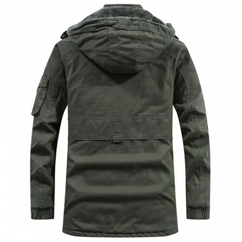 Chaquetas militares para hombre abrigo polar a prueba de viento con capucha invierno acolchado algodón Parkas. - Imagen 4 de 4