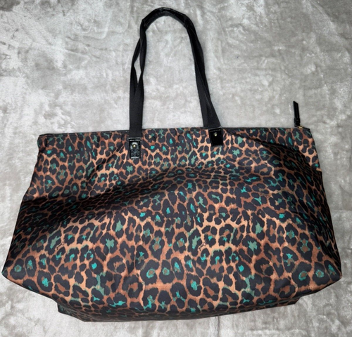Coach Ocelot Jade Black Animal Print Extra Large Packable Nylon Tote - Picture 2 of 11
