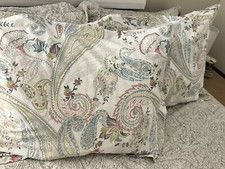 Vintage Ralph Lauren 100 Cotton Standard Shams Bue Paisley GUC Lot of 2