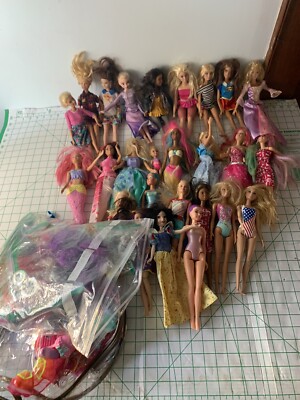 Huge Lot Barbie Fashion Dolls Accessories Clothes Mermaids Dishes Food Modern
