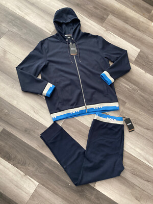 Navy New Boss Tracksuits HUGO BOSS Men Navy And Blue Tracksuit